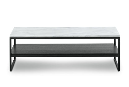 Brink 1.2m White Marble Coffee Table - Black