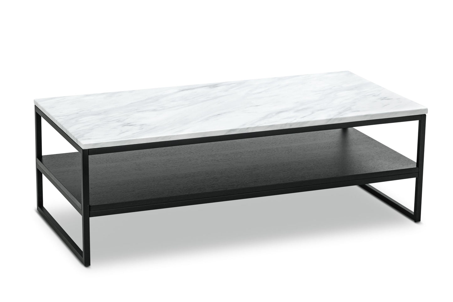 Brink 1.2m White Marble Coffee Table - Black