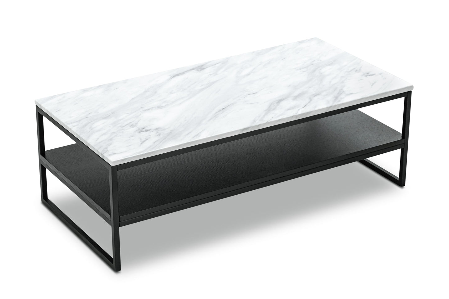 Brink 1.2m White Marble Coffee Table - Black