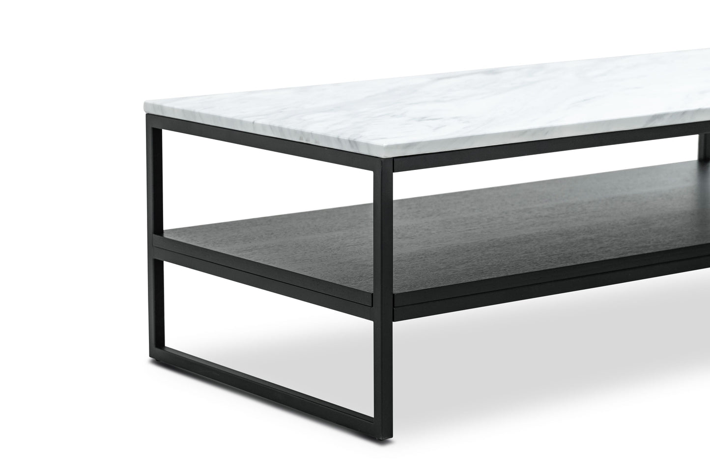 Brink 1.2m White Marble Coffee Table - Black