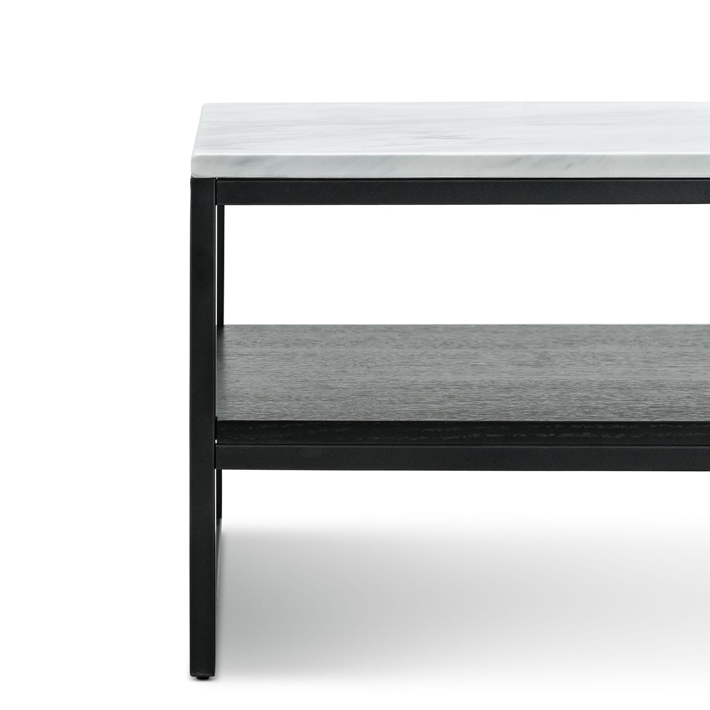 Brink 1.2m White Marble Coffee Table - Black