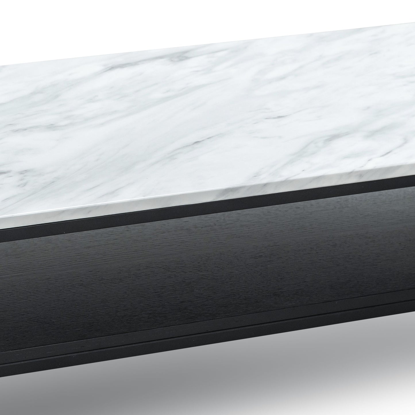 Brink 1.2m White Marble Coffee Table - Black