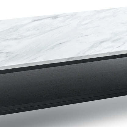 Brink 1.2m White Marble Coffee Table - Black