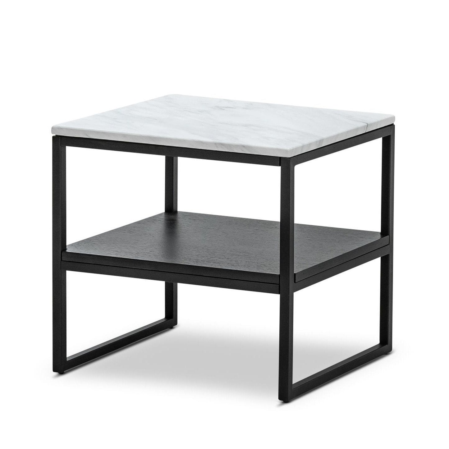 Brink White Marble Side Table - Black