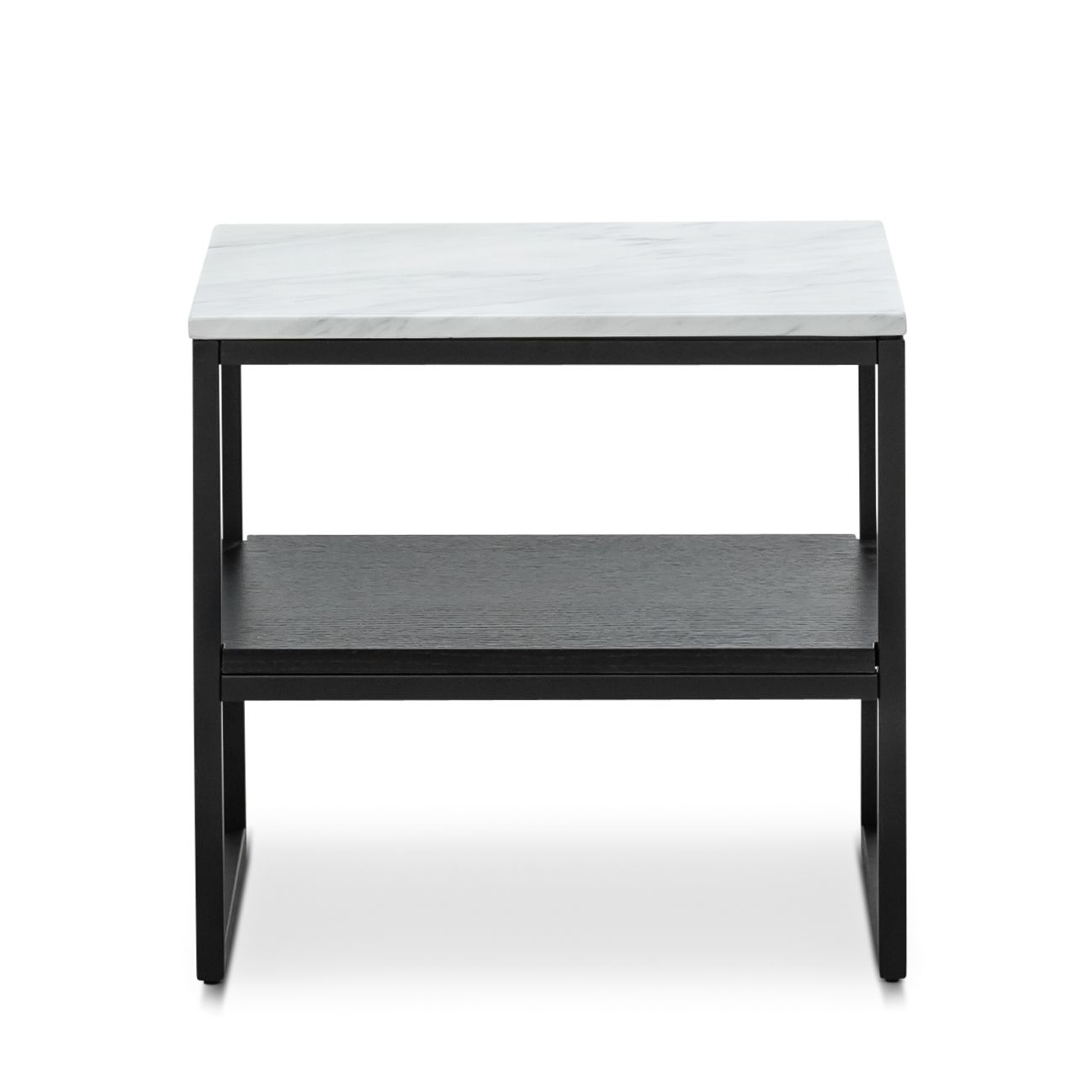 Brink White Marble Side Table - Black