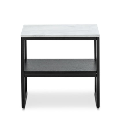 Brink White Marble Side Table - Black