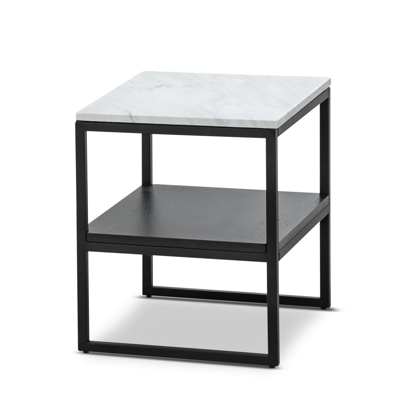 Brink White Marble Side Table - Black