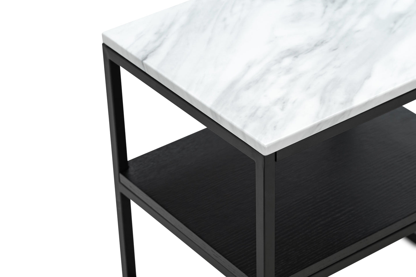 Brink White Marble Side Table - Black