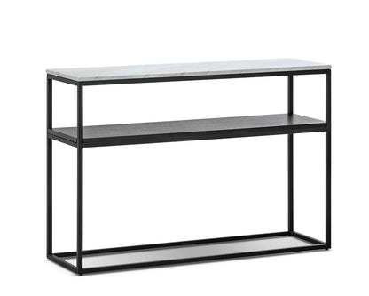 Brink 1.2m White Marble Console Table - Black