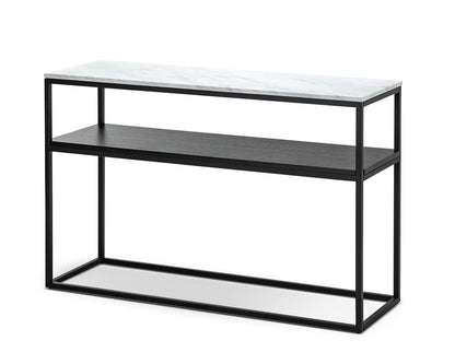 Brink 1.2m White Marble Console Table - Black