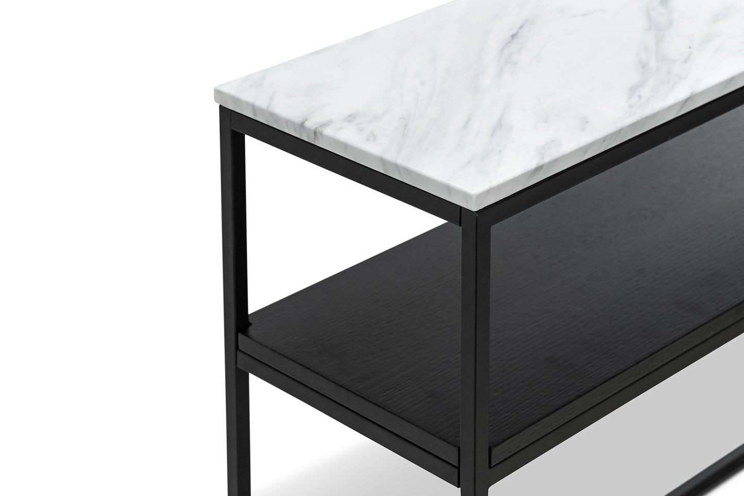Brink 1.2m White Marble Console Table - Black