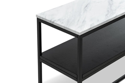Brink 1.2m White Marble Console Table - Black