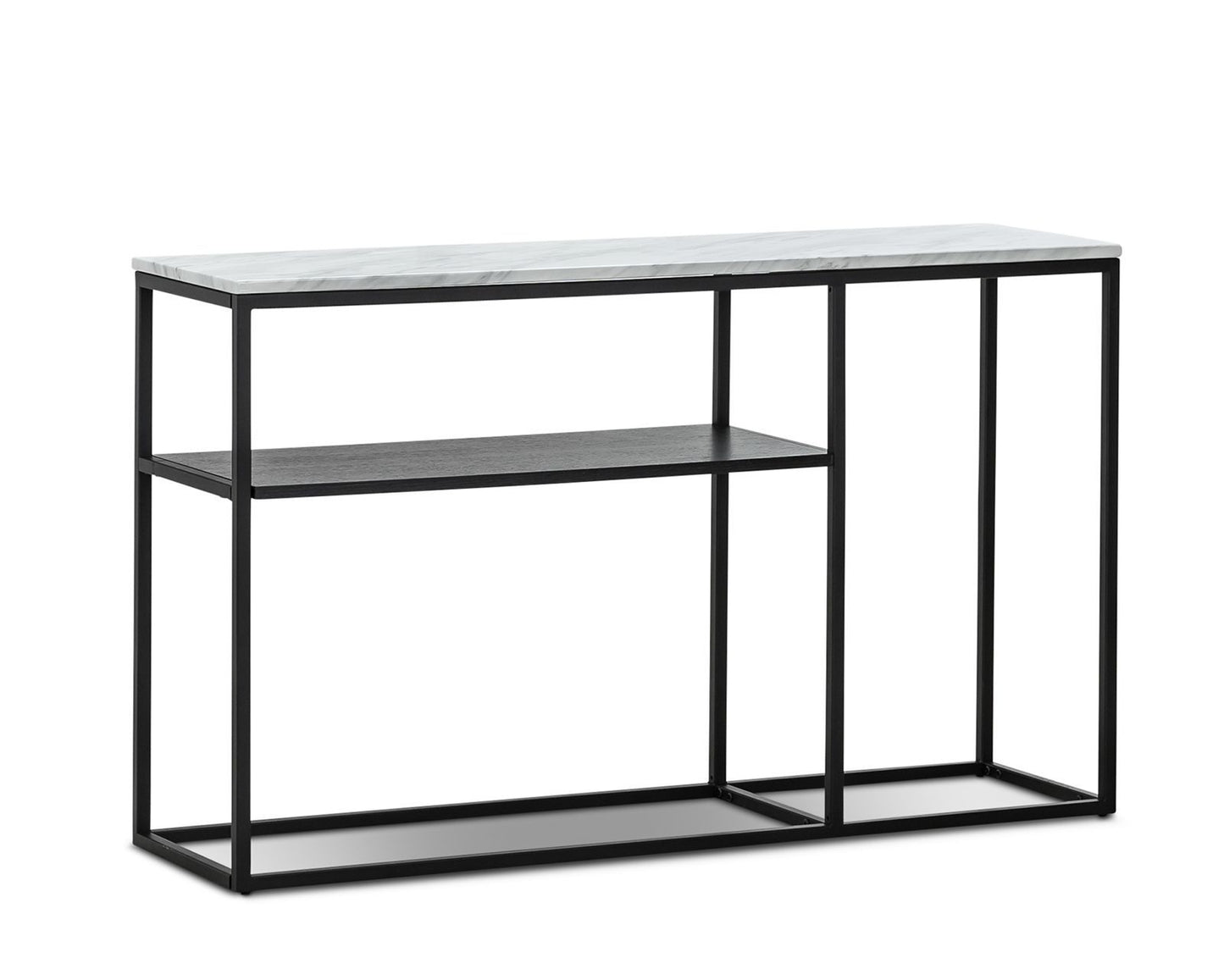 Brink 1.3m White Marble Console Table - Black