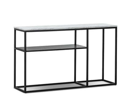 Brink 1.3m White Marble Console Table - Black