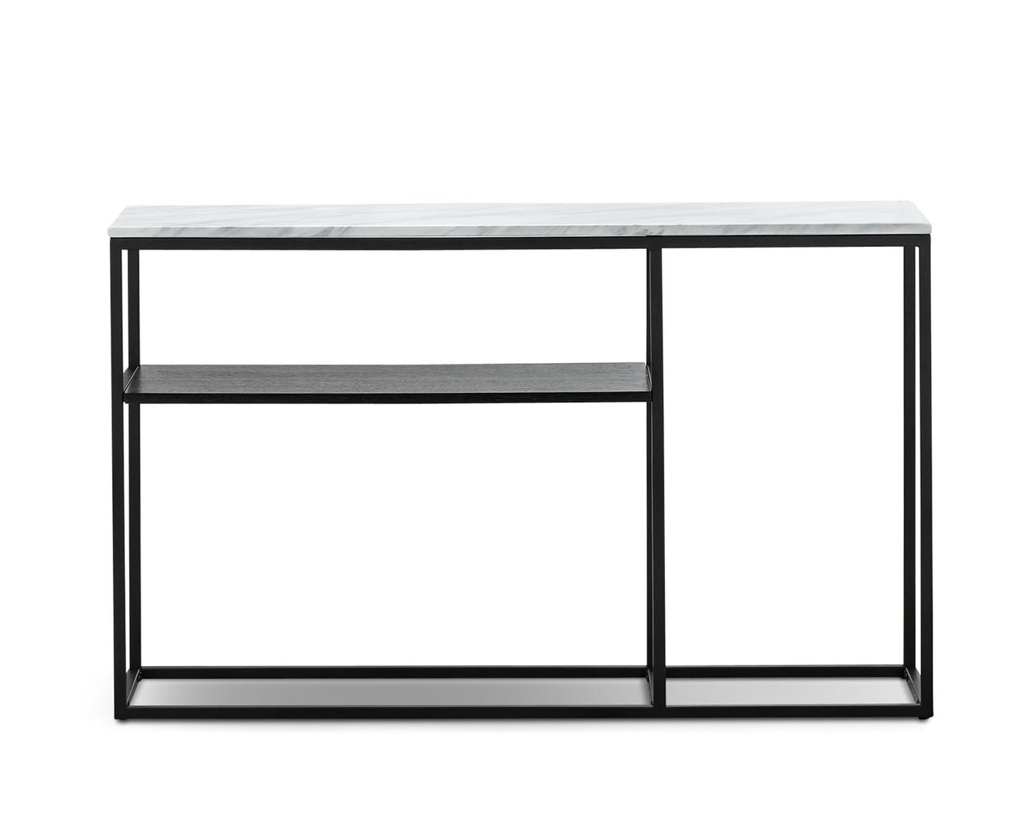 Brink 1.3m White Marble Console Table - Black