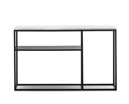 Brink 1.3m White Marble Console Table - Black