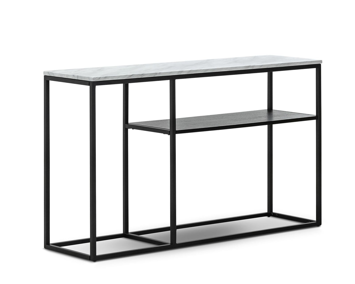 Brink 1.3m White Marble Console Table - Black