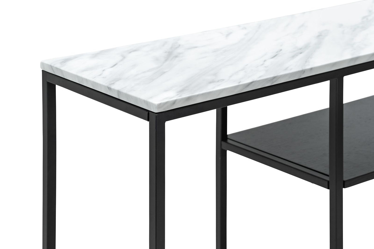 Brink 1.3m White Marble Console Table - Black