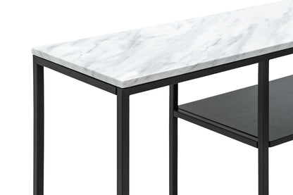 Brink 1.3m White Marble Console Table - Black