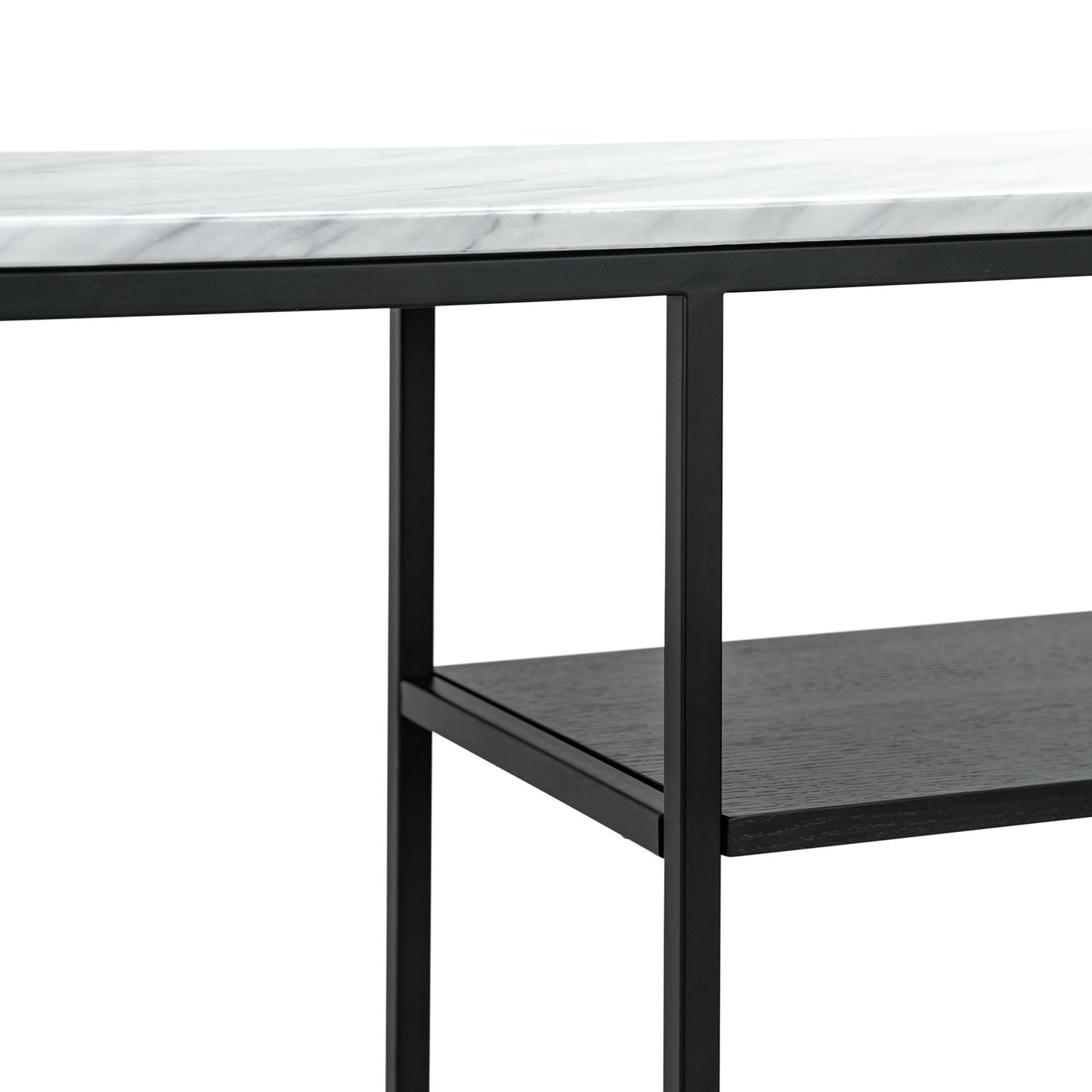 Brink 1.3m White Marble Console Table - Black