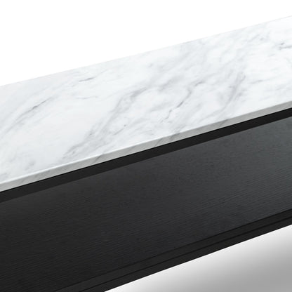 Brink 1.3m White Marble Console Table - Black