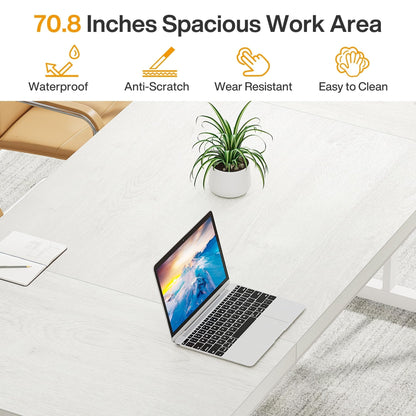 70.8-Inch Executive Desk, Large Computer Office Desk Workstation