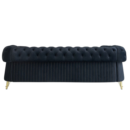 89 Velvet 3-Seater Sofa Sofa with Two Seat Cushions and Two Toss Pillows