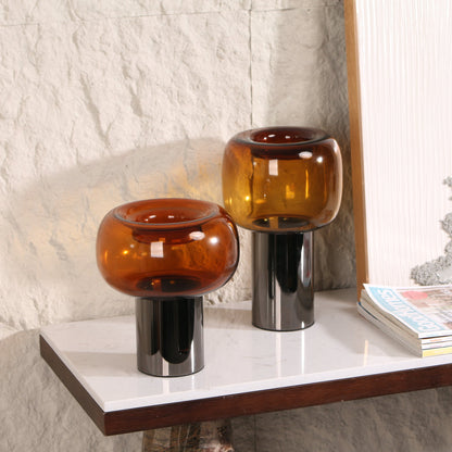 Brunelle Amber Large Glass Vase - Brown