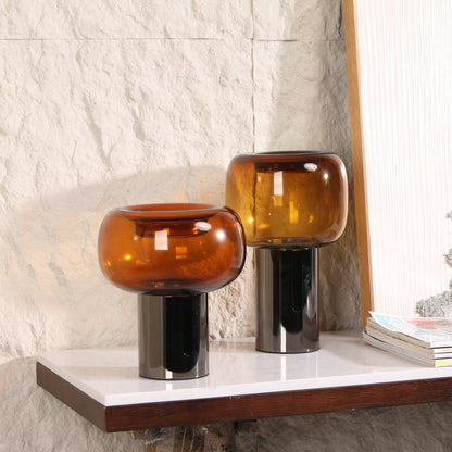 Brunelle Amber Large Glass Vase - Brown