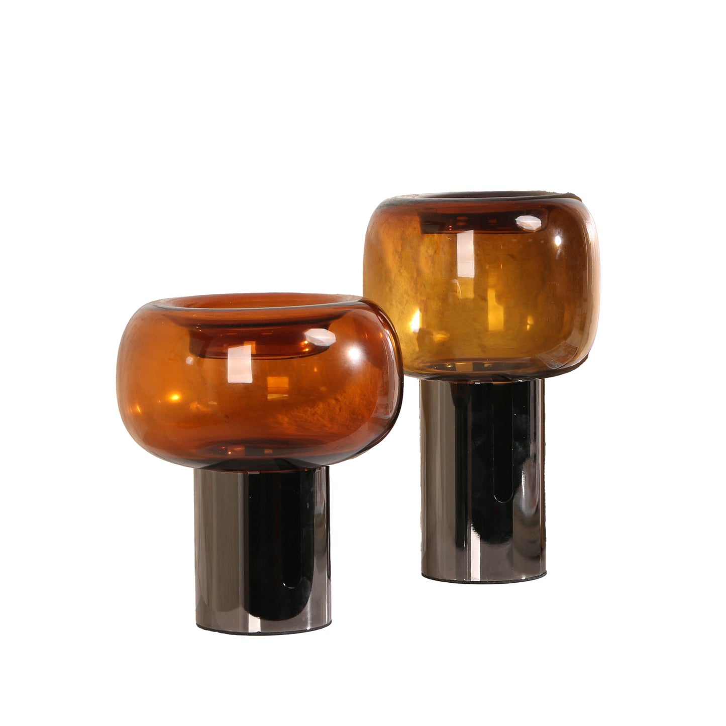 Brunelle Amber Large Glass Vase - Brown
