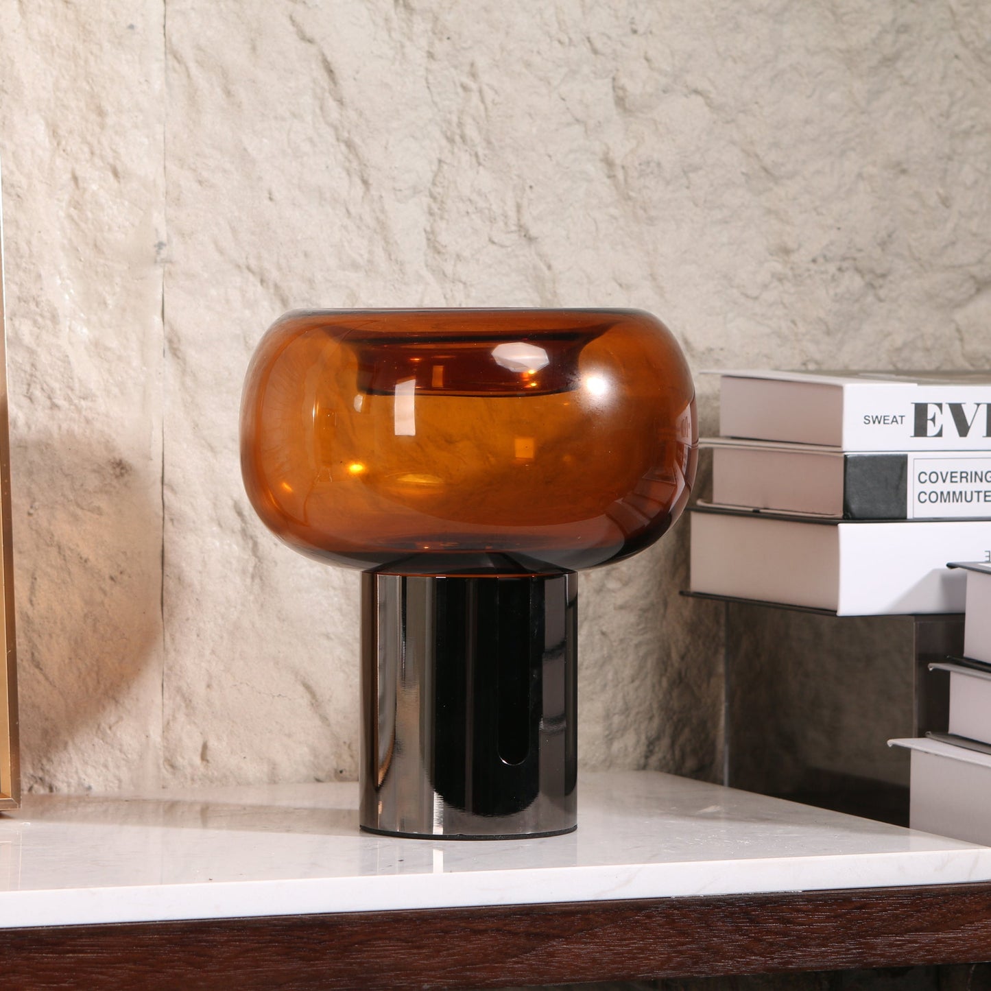 Brunelle Amber Large Glass Vase - Brown