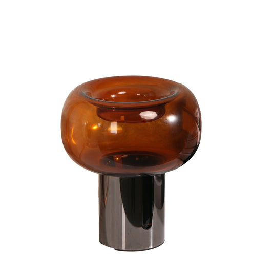 Brunelle Amber Large Glass Vase - Brown
