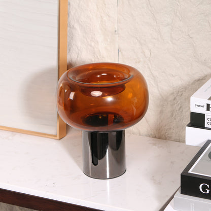 Brunelle Amber Large Glass Vase - Brown