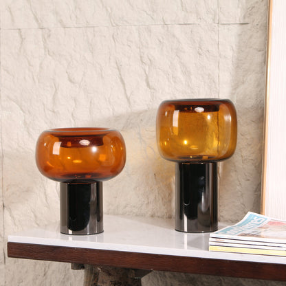 Brunelle Amber Large Glass Vase - Brown