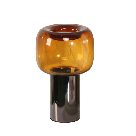 Brunelle Amber Small Glass Vase - Brown
