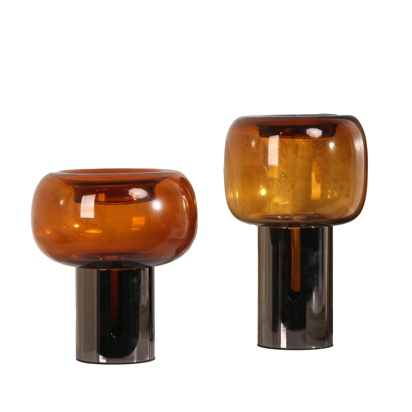 Brunelle Amber Small Glass Vase - Brown
