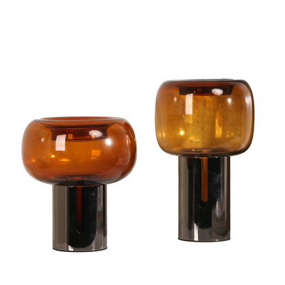 Brunelle Amber Small Glass Vase - Brown