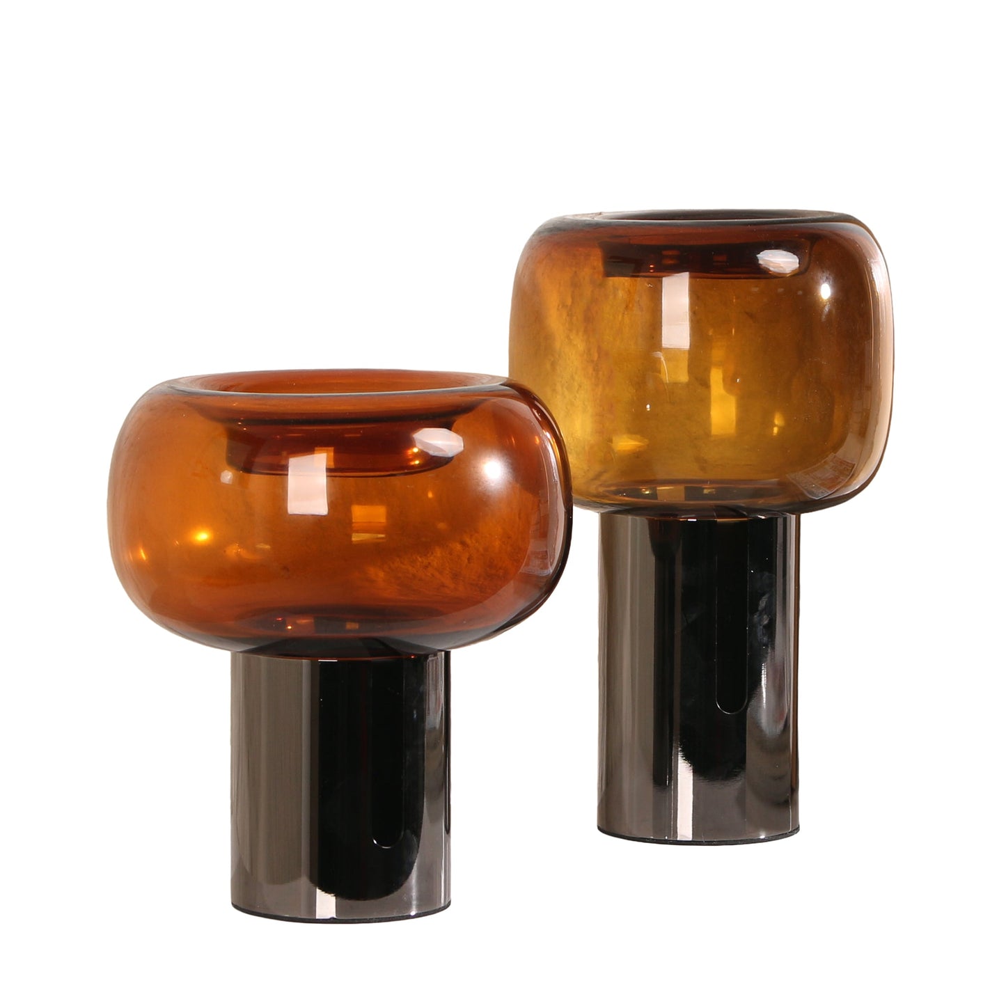 Brunelle Amber Small Glass Vase - Brown
