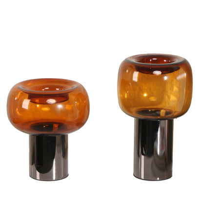 Brunelle Amber Small Glass Vase - Brown