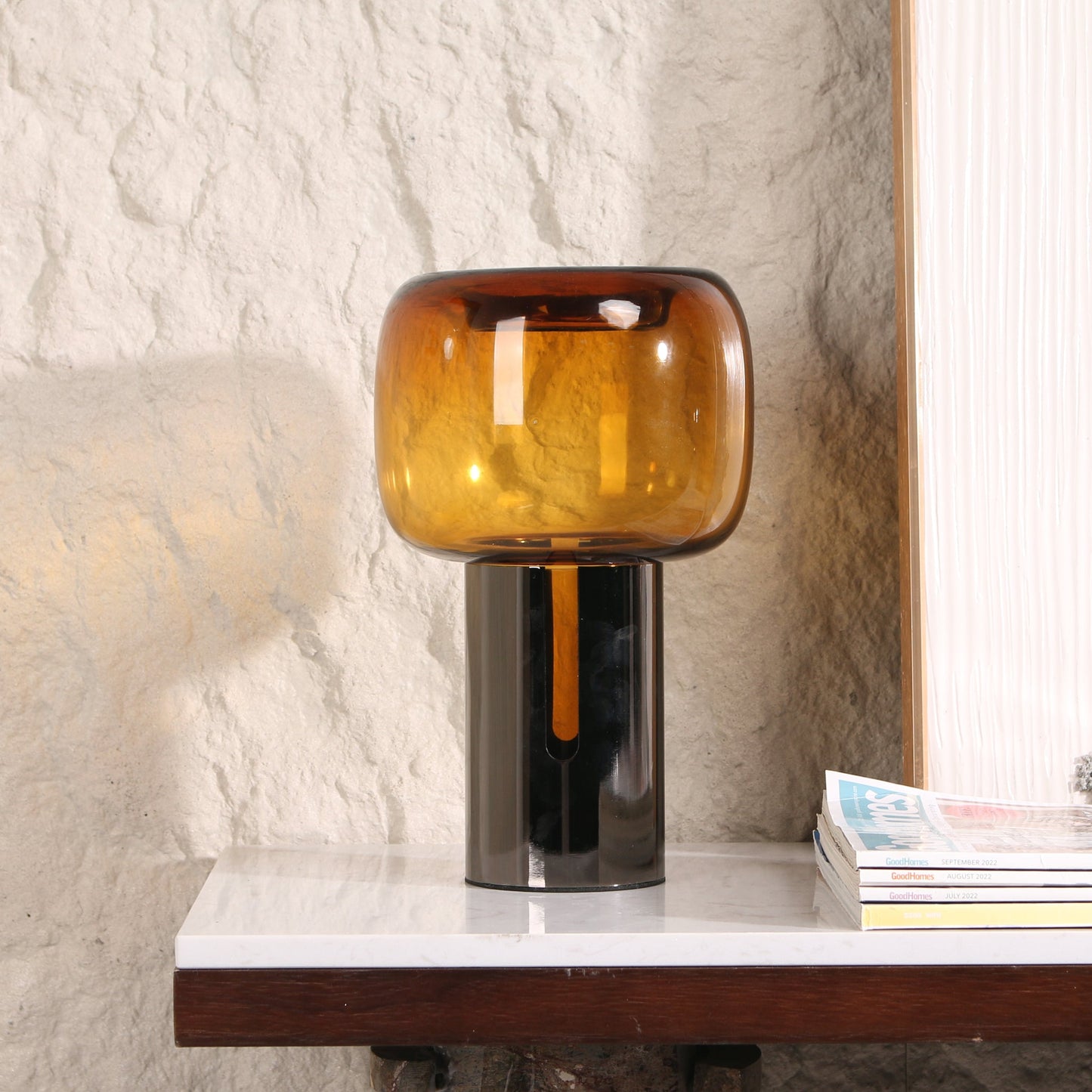 Brunelle Amber Small Glass Vase - Brown