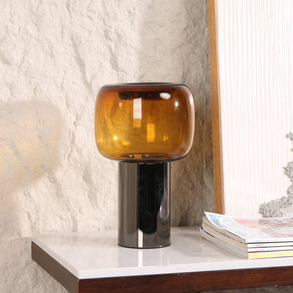 Brunelle Amber Small Glass Vase - Brown