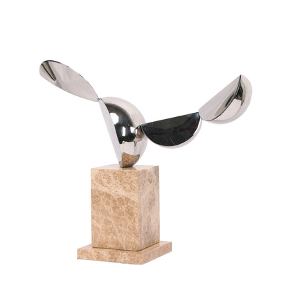 Avela Silver Winged Sculpture - Beige