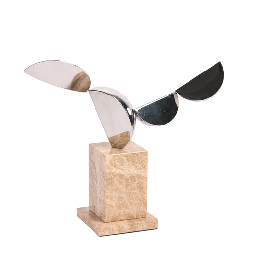 Avela Silver Winged Sculpture - Beige