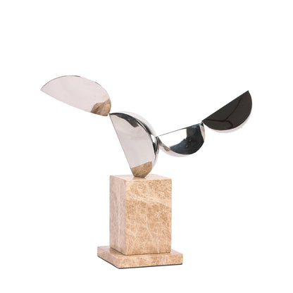 Avela Silver Winged Sculpture - Beige