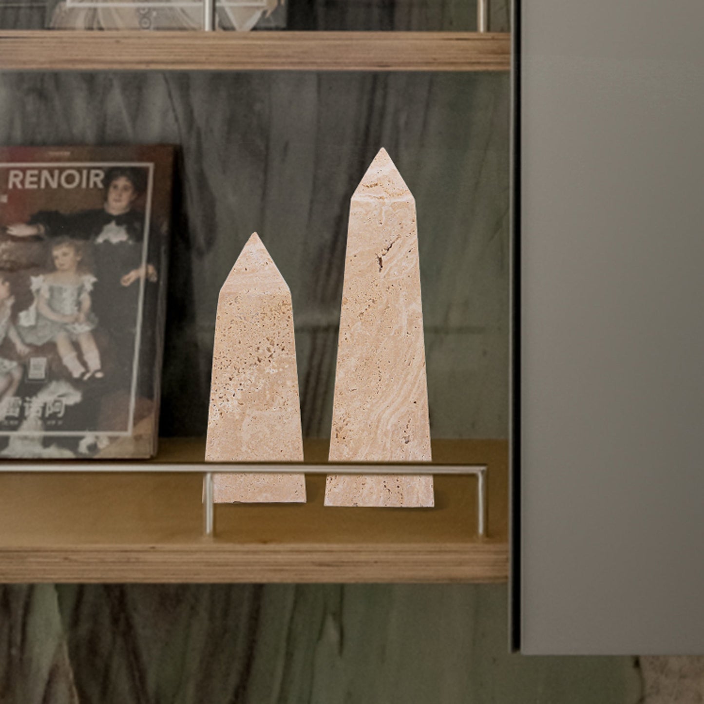 Bravon Obelisks Large Sculpture - Beige