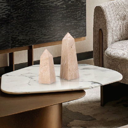 Bravon Obelisks Large Sculpture - Beige