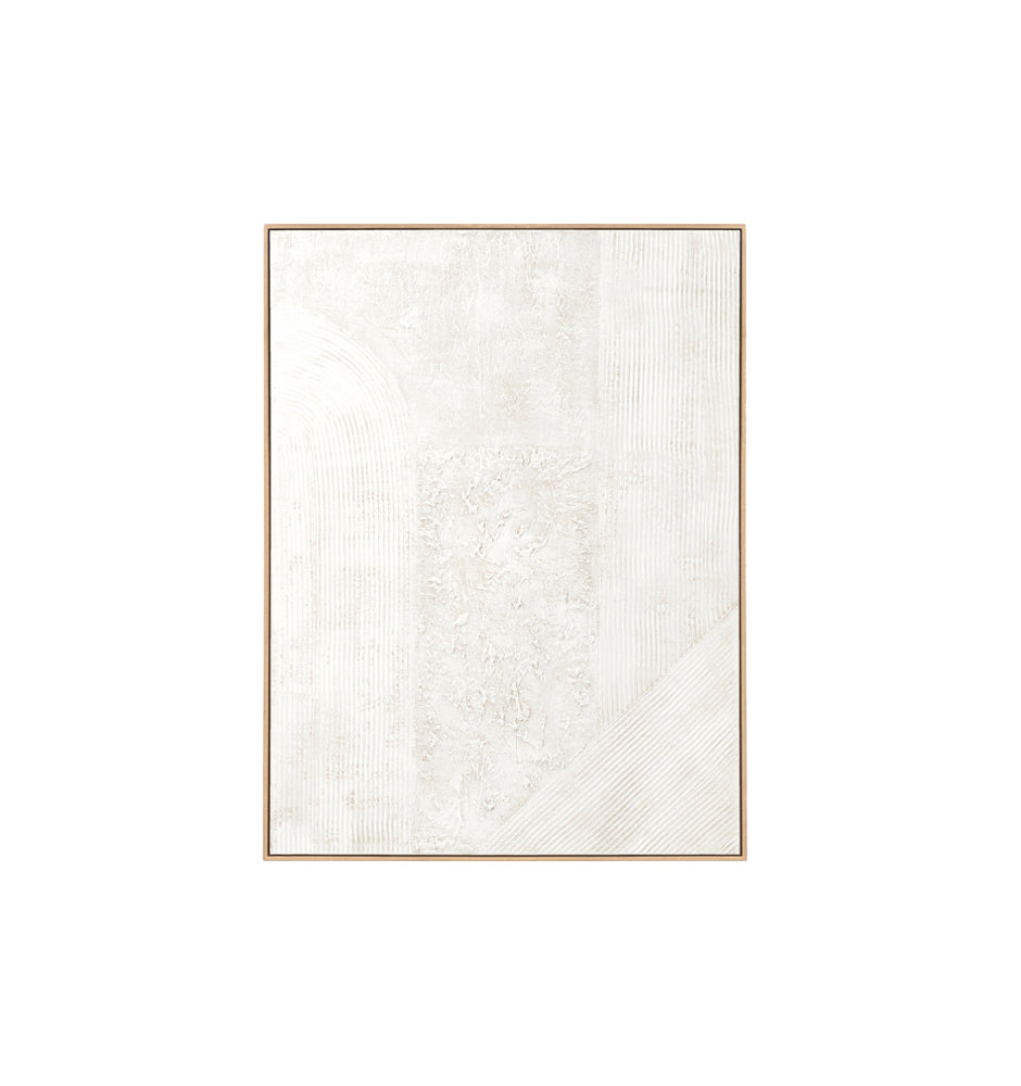 Contours II Hand Painted Wall Art - White