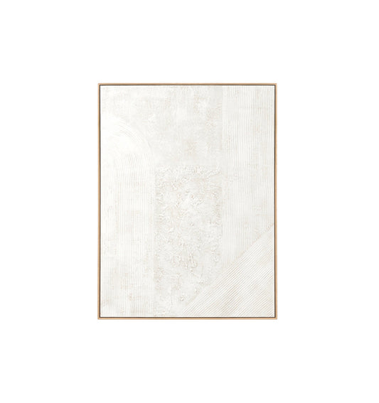 Contours II Hand Painted Wall Art - White