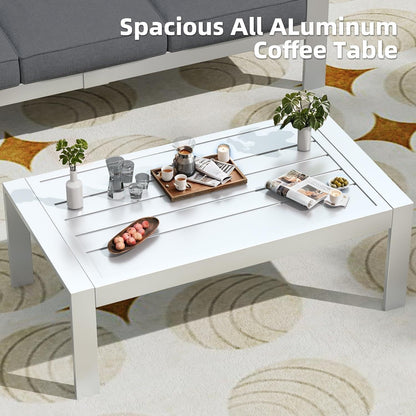 AECOJOY 7 Pieces Aluminum Patio Furniture Set Outdoor Conversation Set