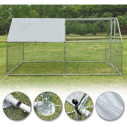 AECOJOY Large Metal Chicken Coop Run Walk-in Metal Chicken Cage